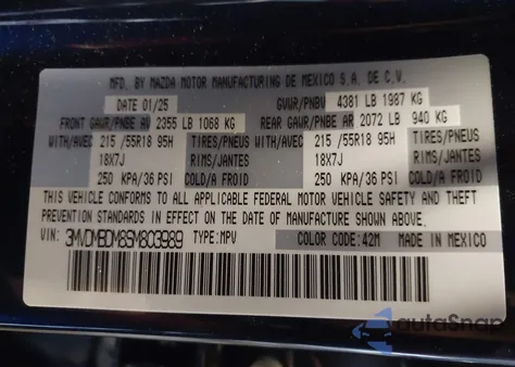 2025 Mazda Cx-30 2.5 S Premium Package from USA, damaged, VIN 3MVDMBDM8SM803989